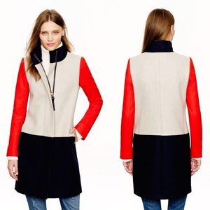 J Crew Colorblock Wool Coat